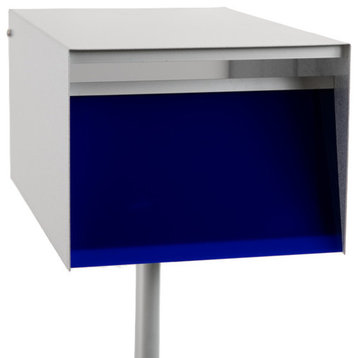 Urban Back Opening Zincalume (Silver Casing) Mailbox, Blue