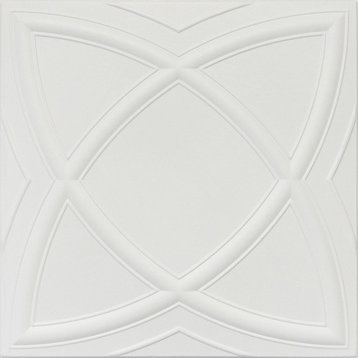19.6"x19.6" Styrofoam Glue Up Ceiling Tiles R13A Ultra Pure White Behr Satin