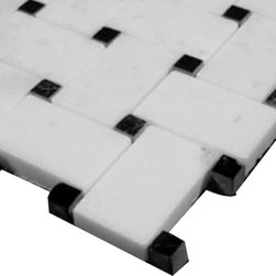 Statuary Crystal Marble Italian White Statuario Basketweave Mosaic Tile with Ner - Home Accessories & Decor
