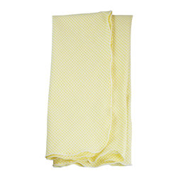 Britten Couture Home - Seersucker Gingham Napkins With Lettuce Edge, Set of 4, Lemon-White - Napkins