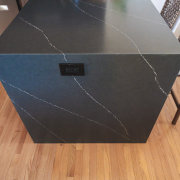 Modern Kitchen Remodel with Flat-Surface Wood-Look Cabinets