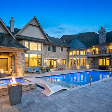 St. Charles Swimming Pool and Hot Tub with Floating Steps