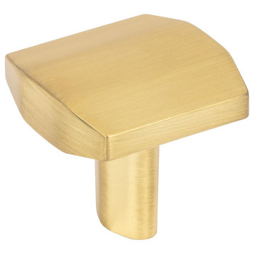 Elements 641 William 1-1/4 Inch Square Cabinet Knob - Brushed Gold