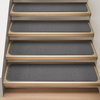 Set of 15 Attachable Carpet Stair Treads Gray, 8"x30"