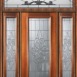 Prehung Side lights-Transom Door 80 Mahogany Courtlandt Full Lite Glass - Front Doors