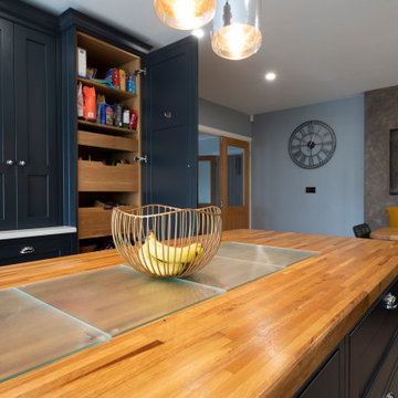 The timber worktop add warmth and texture