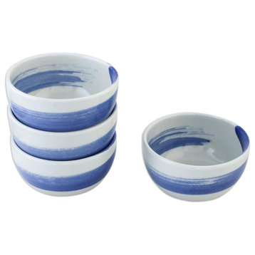 NOVICA Blue Winds And Ceramic Dessert Bowls  (Set Of 4)