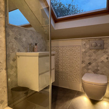 Luxurious marble loft shower room