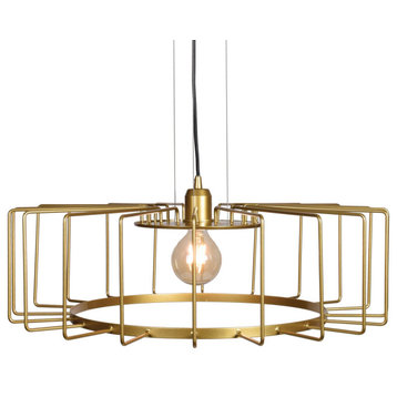 Access Lighting 23890LEDDLP Wired 23"W LED Drum Chandelier - Gold