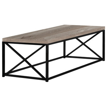 22" X 44" X 17" Taupe  Black  Particle Board  Metal  Coffee Table