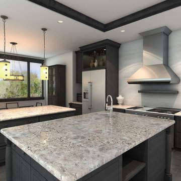 Kitchen remodel featuring a ZLINE 687-RS Stainless Steel Wall Range Hood