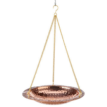 Pure Copper 18" Hanging Bird Bath By Good Directions