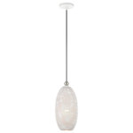 Livex Lighting - Livex Lighting 49101-03 Dublin - 18" One Light Pendant - Canopy Included: Yes  Shade IncDublin 18" One Light White/Brushed NickelUL: Suitable for damp locations Energy Star Qualified: n/a ADA Certified: n/a  *Number of Lights: Lamp: 1-*Wattage:60w Medium Base bulb(s) *Bulb Included:No *Bulb Type:Medium Base *Finish Type:White/Brushed Nickel