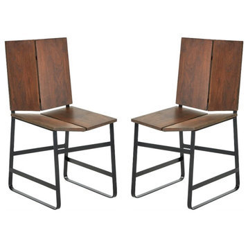 Set of 2 Dining Chairs Live Edge from Single Slab Myra