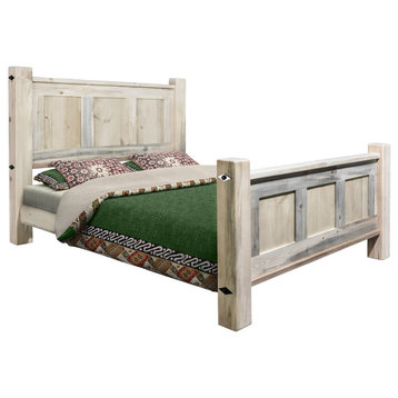 Big Sky Collection Rugged Sawn Panel Bed, Queen, Natural