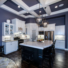 blue and white kitchen