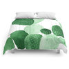 Green Paddle Cactus Ii Comforters - Queen: 88  x 88