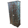 Consigned Antique Distressed Teak Wood Spanish-Style Armoire
