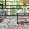 Gilda Transitional Floral Area Rug, Gray & Light Red, 1'11'' X 3'