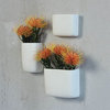 Ceramic White Long Wall Pocket Vase, Set of 7", Decorative Flowers Hanging