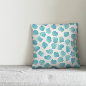 Sea Glass Watercolor Dots 20x20 Throw Pillow