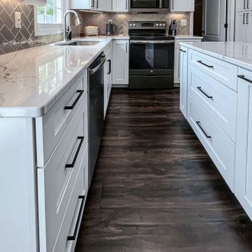 White and Green Kitchen and Coffee Bar
