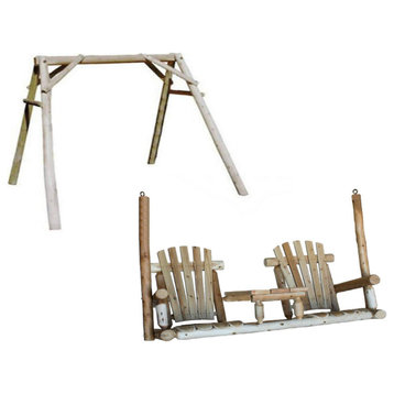 Lakeland Mills Cf500 A-Frame Swing Mount With Cf1009 Tete-A-Tete Porch Swing
