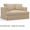 Slipcover Only For 52" Wide Chair and A Half, 2 Throw Pillow Covers, Tan