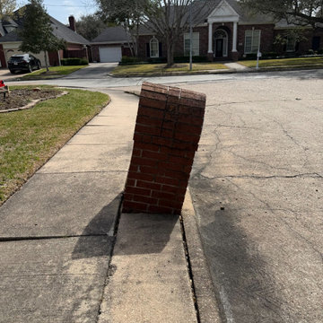 Brick mailbox rebuild- brick work berfore