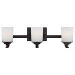 Generation Lighting Collection - Kemal 3-Light Wall/Bath, Burnt Sienna - The Sea Gull Lighting Kemal three light vanity fixture in bronze offers shadow-free lighting in your powder room, spa, or master bath room.