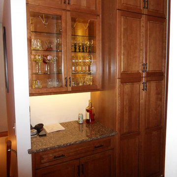 Kraftmaid cabinets with Allen & Roth Quartz Tops