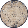 Transitional Cottage 4' Round Creme Area Rug
