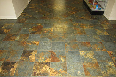 Inspiration for a transitional vinyl floor hallway remodel in Other