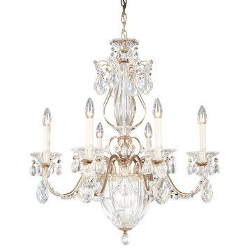 Bagatelle 7-Light Chandelier in Antique Silver With Clear Heritage Crystal