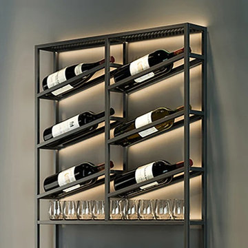 Black Wall Mounted Wine Rack