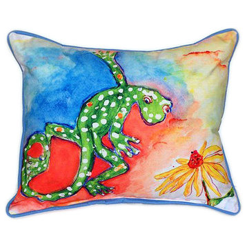 Pair of Betsy Drake Gecko Large Indoor/Outdoor Pillows 16 Inch x 20 Inch