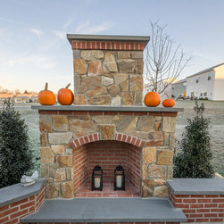 Outdoor Masonry Stone Fireplace - Outdoor Fireplaces
