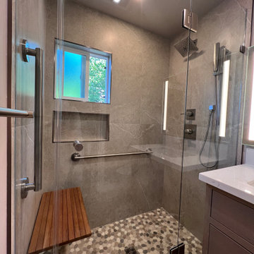 Clean Lines & Natural Monochromatic Colorway, Beautiful Custom Glass Enclosure