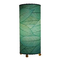 Eangee Home Designs Cocoa Leaf Cylinder Table Lamp | Sea Blue - Table Lamps