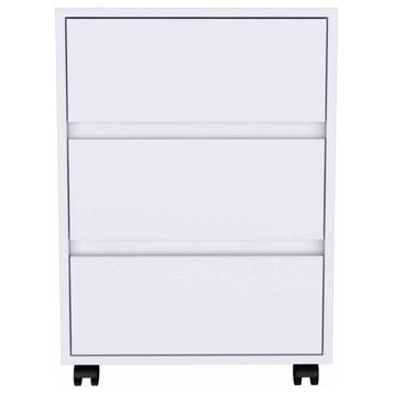 Vienna Mobile Filing Cabinet with 3 Drawers, White