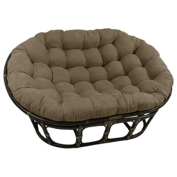 65"x48" Solid Micro Suede Double Papasan Cushion, Java