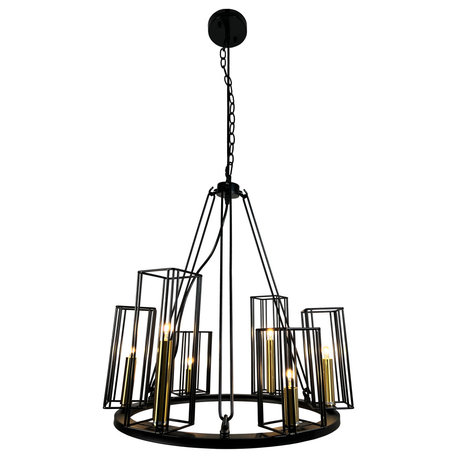 Muyal 6-Light Black Circular Chandelier