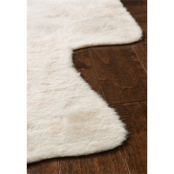 Southwestern Faux Cowhide Grand Canyon Area Rug, Ivory, 3'10"x5'