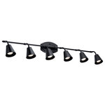 Kichler - Kichler Sylvia 6-LT Rail Light 52130BK - Black - Flexible arms and sleek tapered shades give Sylvia rail lights a simple mid-century modern inspired style. With three finish choices and multiple adjustment options, you can create the look and lighting effect youâ€™re after.