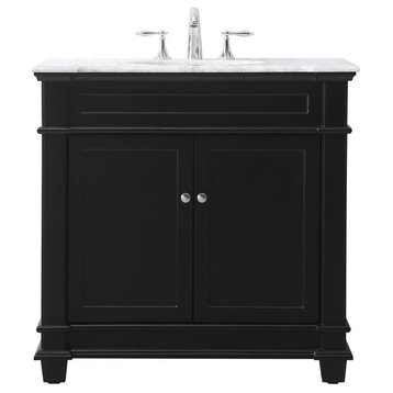 Elegant VF50036BK 36" Single Bathroom Vanity Set, Black