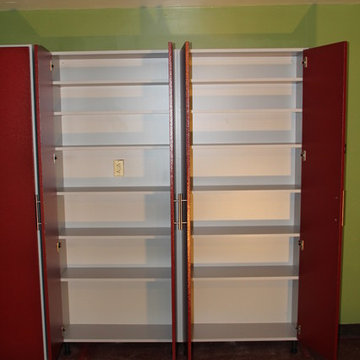 Redline Work Series Garage Cabinets, Slat Wall