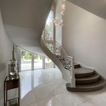 104_Curved Staircases in 18th Century French Inspired Mansion, Mclean VA 22101