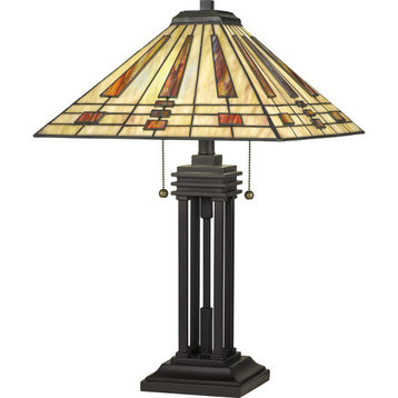 Quoizel TF5209TWT Stevie 2 Light Table Lamp in Western Bronze