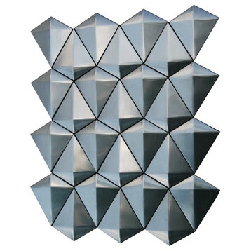Diamond Stainless Steel 3D Interlocking Brushed Mosaic, Sample
