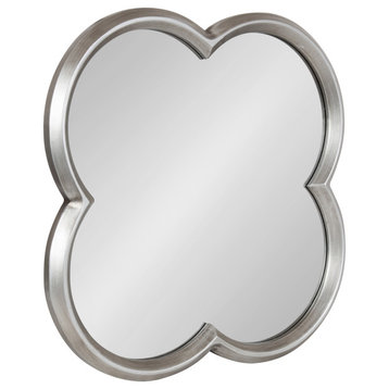 Krisi Scalloped Framed Wall Mirror, Silver, 28x28